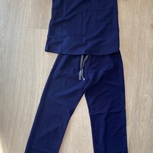 Figs Deep Blue V-Neck Scrub set